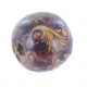 Wooden bead with vintage print 19mm Dark purple